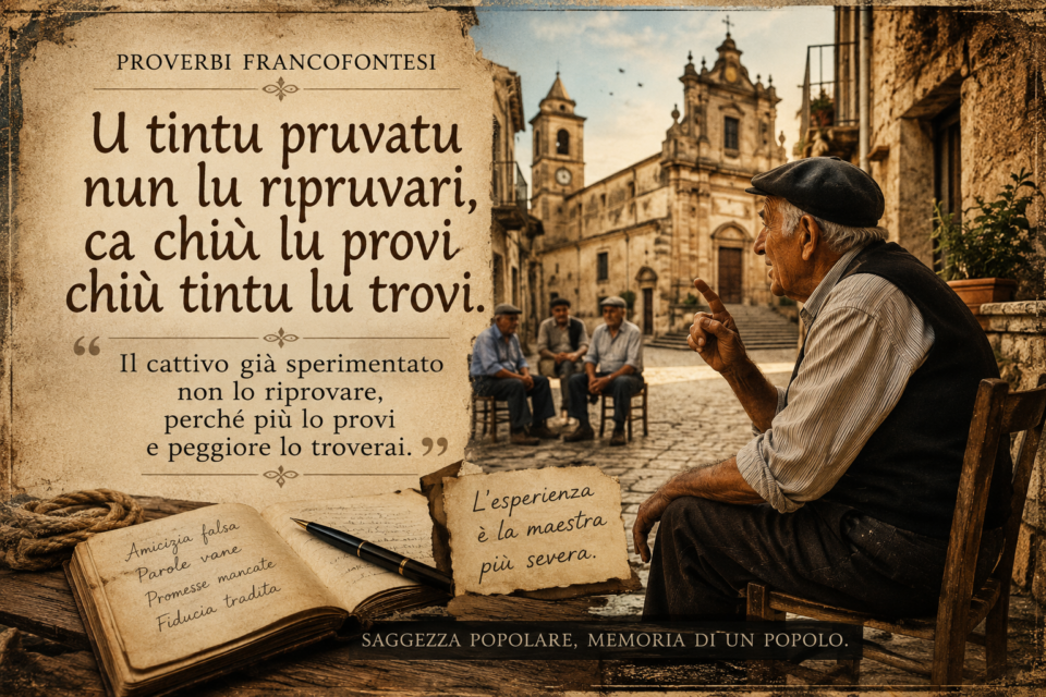 “U tintu pruvatu nun lu ripruvari”: la saggezza severa dei proverbi francofontesi