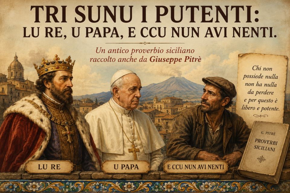 «Tri sunu i putenti: lu Re, lu Papa e cu nun avi nenti». La saggezza antica della Sicilia